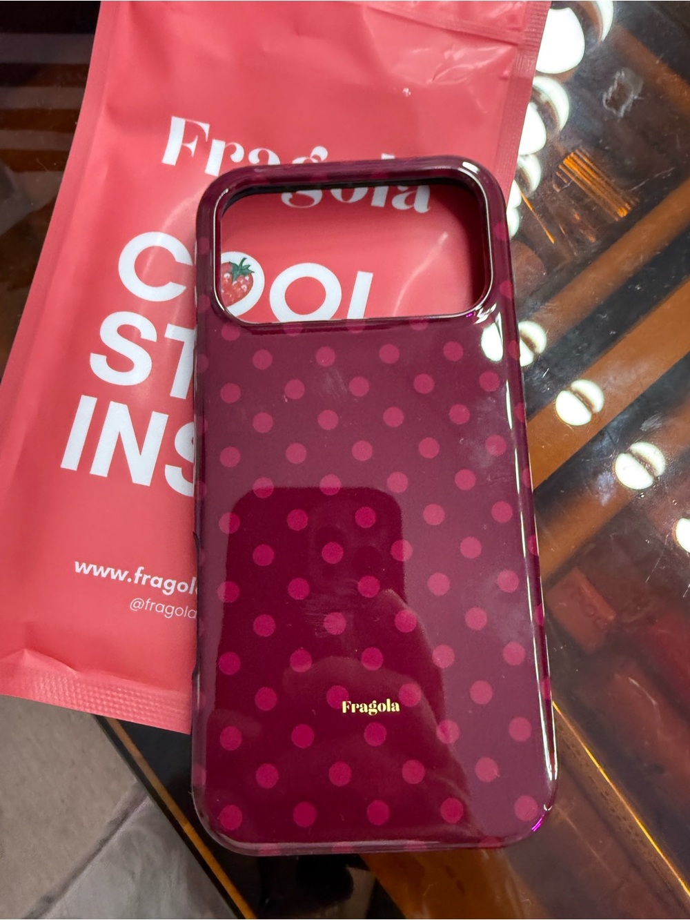 Fragola Burgundy Polka Dot iPhone 17 pro max Case